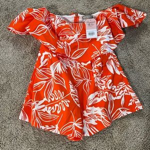 Orange Floral Romper NWT!